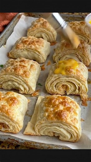 Crispy Cheesy Beef Puff Pastry Rolls #youtubeshorts #mediterranean #foodreels #easyrecipe #recipe