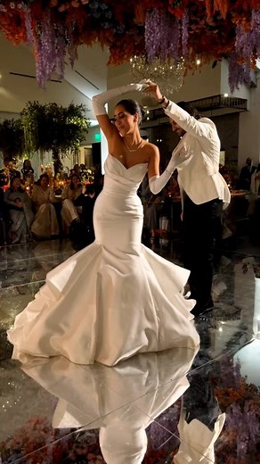 LEBANESE WEDDINGS on Instagram: "Gown game strong, dance moves stronger! 😍❤️‍🔥 Tag your dance partner! _________________ ▪︎Hair and Makeup : @etoillyartistry ▪︎Venue: @thepeachorchardvenue @larahaddad75 ▪︎Decoration: @prashe @pint0bean ▪︎Catering : @cafenatalie ________________ #Lebaneseweddings @laaluna_w"