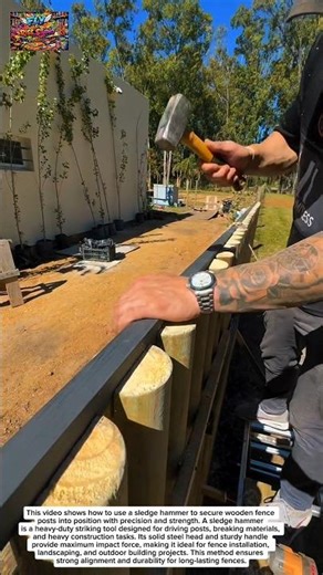Amazing Fence Building Hack! Using a Sledge Hammer to Install Wooden Posts | Perfect Outdoo