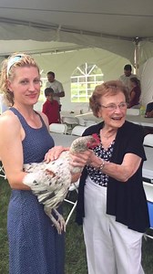 Our Purely Michigan Dinner is two weeks away. Have you made your reservations yet? One of the vendors you will meet at this event is Grandpa Tiny's Farm. Dorothy paid them a visit the other day as she is starting to prepare. Eggs may be one of the featured Michigan products, but check out her visit with a chicken! | Frankenmuth Bavarian Inn Restaurant