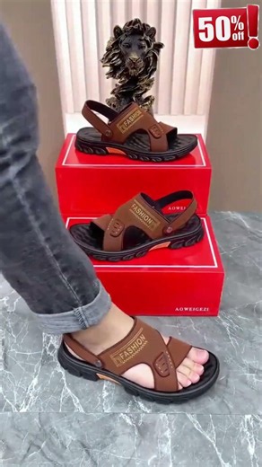 🐂【50% sleva】【38-47】Nové pánské kožené plážové sandály s tlustou podrážkou