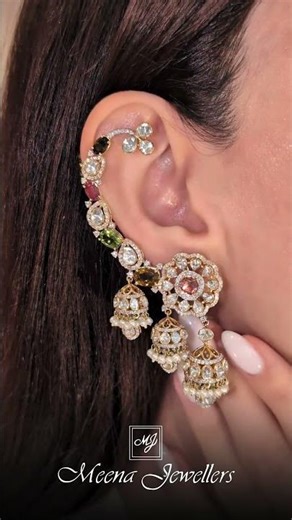 Multi Stone Polki Ear Cuff