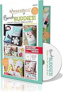 Kimberbell Bench Buddies: Jan, Feb, Mar, Apr - 8 Unique Machine Embroidery Designs, CD Includes: Step-by-Step Instructions & Techniques, Completed Sizes: 8x8” Square & 5.5x9.5 Rectangle Pillows KD570