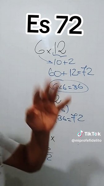 Tres formas de multiplicar 6 por 12 en matemáticas