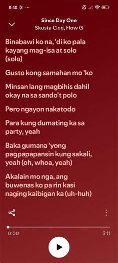Since Day One — Full Song Lyrics and Music