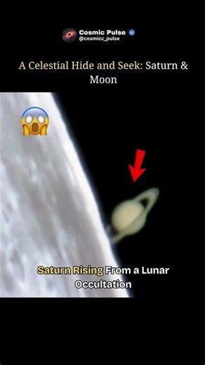 Saturn Rising From Behind the Moon! 😱 #shorts #trending #viral #space #moon #nasa
