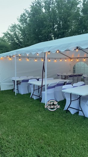 Your party could look like this 🤭 20x40 tent with optional led string lights💡💡💡 this tent accommodates 12 rectangular or 8 round tables!! 🎪 #dfw #party #tent #canopy #rental #bounce #bouncehouse #moonwalk #partytent #partydecorations #eventplanner #eventplanning #weddingplanning #wedding #quinceañera #bautizo #dfwparty #mechanicalbull #dallas #gazebo #marquee #event #carpa #wedding #babyshower #bautizo #boda #carpa #stringlights