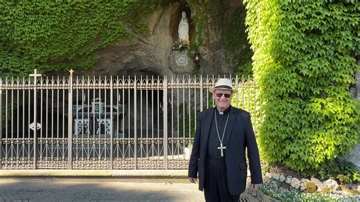 I don’t want to confuse you here, but I’m still in Rome! In fact, I’m at the top of Vatican City, where there’s a magnificent grotto to Our Lady of Lourdes. I’m leaving for the real Lourdes soon! Wherever we are, we have our Blessed Mother near us, who keeps us close to Jesus. @thegnewsroom