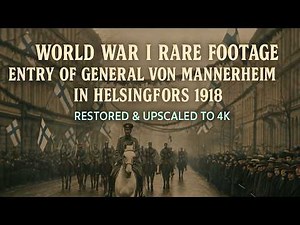 WWI Rare Footage: Mannerheim Enters Helsingfors (1918) — Restored in 4K