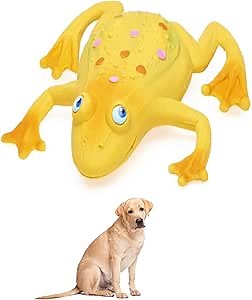 Large Squeaky Frog Dog Toys. 100% Natural Rubber (Latex). Large Breeds Free from Harmful Chemicals. Soft & Squeaky. Best Dog Toy for Large Dog