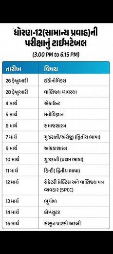 std 12th board exam time table 2026|std 12 commerce time table 2026|std 12 board exam time table2026