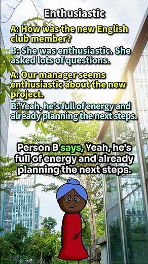"Enthusiastic": What does it mean in English? [ ForB English Lesson ] #shorts