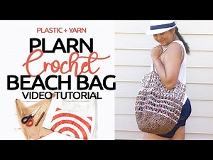 How to Crochet Plastic Beach Bag with Plarn (Plastic Yarn) (Free Pattern in the link below)