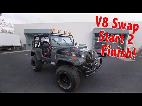V8 SWAPPING an Old Jeep in 13 Minutes!!!