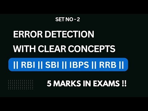 ERROR DETECTION SET - 2 || 5 MARKS IN EXAMS || RBI || SBI || IBPS ||