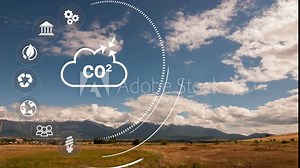 co2 reduce emissions and carbon footprint to limit global warming and climate change. Sustainable development and green business based on renewable energy.Ecology concept.4k video