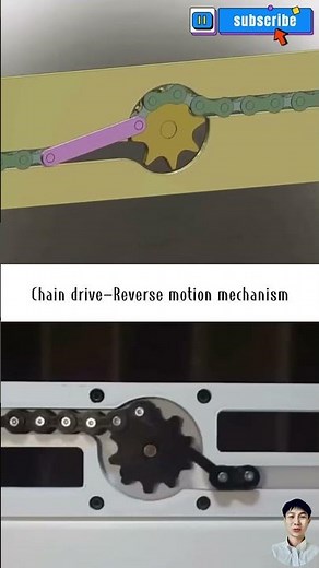 🔄Chain drive Reverse motion mechanism #chain #mechanism #mechanical #engineering #cadcam #shorts