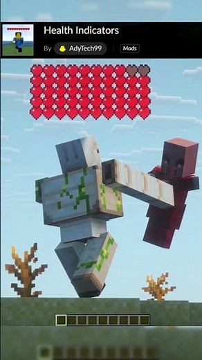 With this mod, you can see the health of mobs and players! - Health Indicators #minecraft