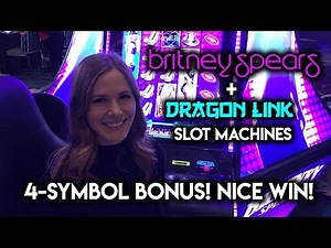 Dragon LINK 4 Symbol Bonus WIN! Britney Spears Slot Machine Bonus!