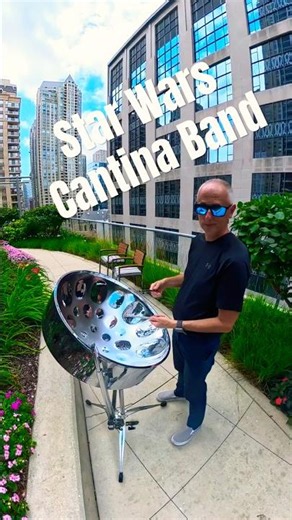 Cantina Band from Star Wars on my steelpan on a Chicago rooftop
