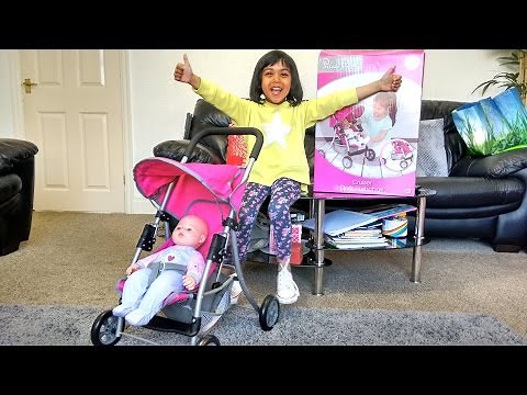 Pink Silver Cross Pushchair Surprise Unboxing and Playtime | Girls Dolls Pram Stroller Toy Review