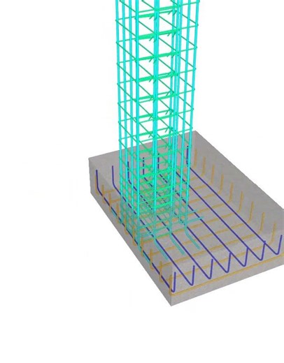 Construction detail of column and isolated footing, Reinforcement Detail | #construction #shorts