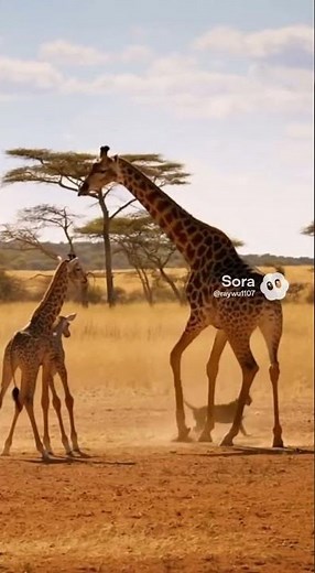 Savanna Showdown: Leopard vs Giraffe Caught in Real Time!
