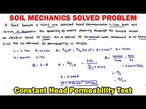 constant head permeability, Numerical on Permeability of Soil, coefficient of permeability darcy law