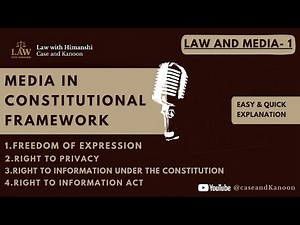 Law and Media–Lecture 3 | Media in Constitutional Framework | Expression, Privacy & RTI | LLB | CCSU