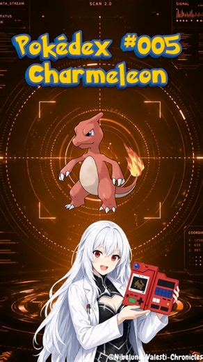 Pokédex 005 : Charmeleon #pokemon #Charmander #pokedex #gaming #nintendo #anime #gameboy #fyp