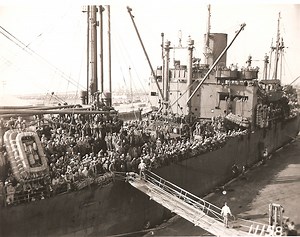 Seabees coming home from the war in the Pacific
