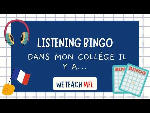 French Listening Bingo 🎧 | School Facilities (Dans mon collège il y a) | KS3 / Beginner French