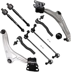 8pc Set Front Lower Control Arm with Ball Joint Inner Outer Tie Rod End Sway Bar Link Suspension Kit Replacement for 2013-2017 for Ford Fusion 2013-2018 for Lincoln MKZ