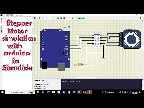 simulation of arduino and stepper motor in simulide | Interface of arduino and stepper in simulide