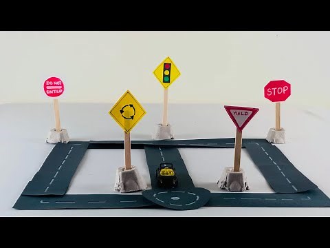 Roadway System and Traffic Signs crafts and activities for Kids | DIY Traffic sign🚦🛑⛔️