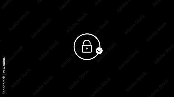 Padlock unlock sign, opening lock animation. simple padlock open unlocked animation.