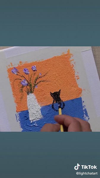 Super simple acrylic painting of cats#acrylicpainting #painting