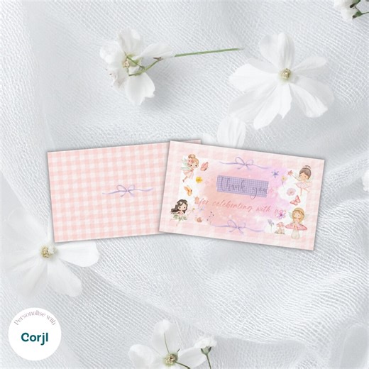 Pink Fairy Thank You Tags | Editable Birthday Party Favors (digital Download) - Etsy