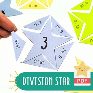 Math Puzzle Game – Printable Division Stars – Fun Cut and Solve Activity for Kids - Etsy