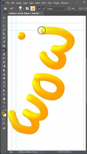 Photoshop 2026 Tutorial: Mixer Brush Tool | Create Glossy 3D Text Effect | #shorts #photoshop