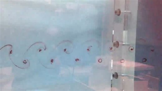 Dr Obbs on Instagram: "Visualization of a von Kármán vortex street at the trailing edge of an airfoil (Sarwesh Narayan Parbat video). One of my favorite fluid structures. It’s so artistic with the alternating shedding of trailing edge vortices. Under certain conditions the adverse pressure will cause the flow on the top surface to separate from the boundary. The flow reversal then rolls up a vortex at the trailing edge. The formation of the TE vortex causes a pressure imbalance which then asymme