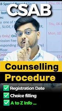 CSAB Counselling 2026 Official🔴 Schedule Shocking Changes😳 |CSAB Counselling 2026 Process |CSAB 2026