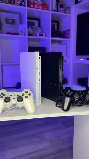 Comparison of Sony PS2 Slim in white and black ⚪️⚫️ #asmr #sony #playstation #ps2 #retrogaming