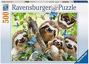 Ravensburger Sloth Selfie Jigsaw Puzzle | Unique 500 Piece Puzzle for Kids and Adults | Softclick Technology 20 x 14 inches Upon Completion | Featuring Art by Howard Robinson
