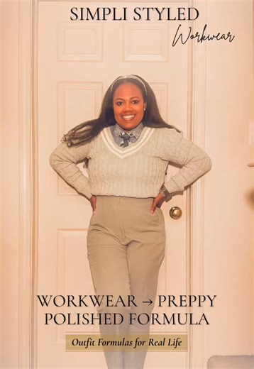 👗 SIMPLI STYLED — Preppy Polished Workwear Formula You’re watching Simpli Styled on the Simpli Luxe Network, where we style the life we’re building. And lately? I’ve been leaning into looks that feel structured… but still easy. Because workwear doesn’t have to feel stiff to look polished. It just needs intention. This look is built on what I call the Preppy Polished Formula: Start with a collared base layer. Instant structure. Instant elevation. Then layer on a statement knit. Texture adds dept