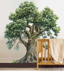Watercolor Tree Wall Decal, Wall Decor, Nursery Wall Decals, Large and Tall Green Peel and Stick Kids Home Decor Wall Art, Wall Mural, 6 - Etsy