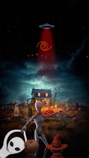 👽 Halloween UFO - #animation #retro #shortvideo #cartoon #ufo #aliens