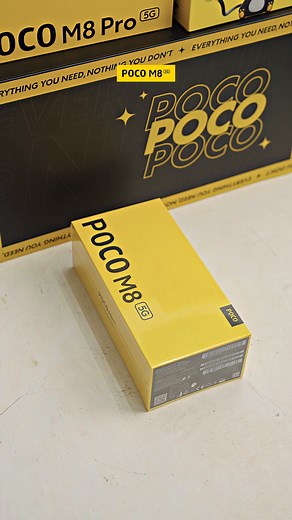 POCO M8 5G unbox and quick first look ✅ Featuring a big 6.77-inch 120Hz Flow AMOLED display and a slim 7.35mm 3D-curved build. #AllPowerAllPlay