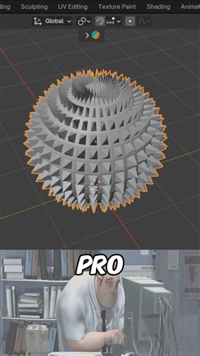 Blender Beginner vs Pro Modeling Spiky Sphere
