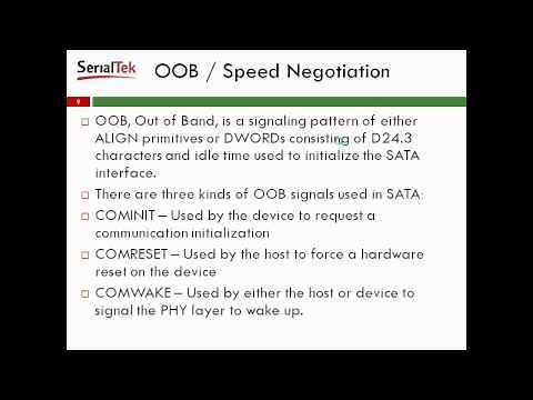 SerialTek's SAS/SATA Basics - SATA Speed Negotiation, Primitives, Power Management & Frames